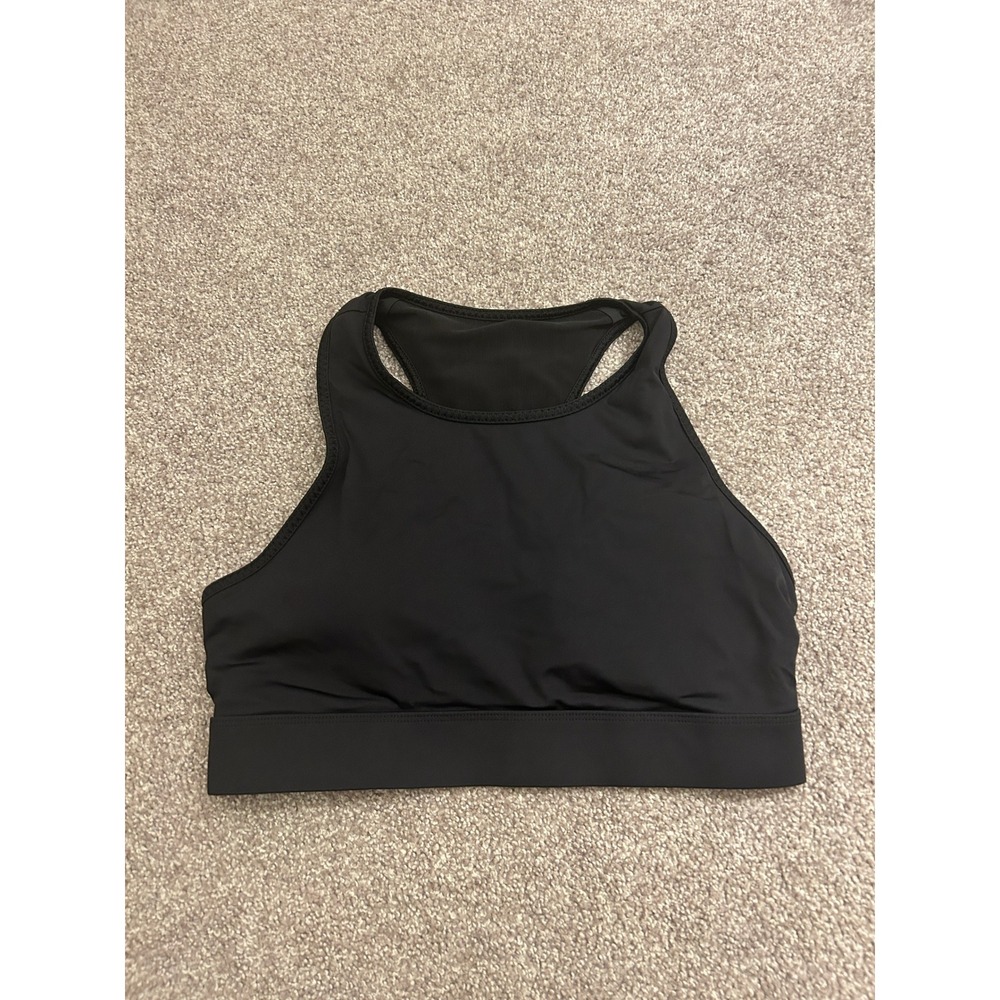 Fabletics Sports Bra Womens Medium Black Excellent High Neck Mesh Back